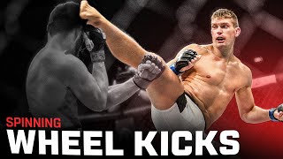 Every Spinning Wheel Kick KO in UFC HISTORY 🤯 [upl. by Edia11]