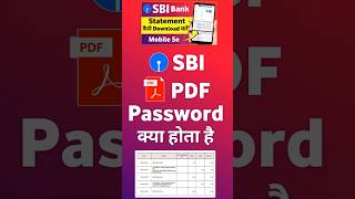 Sbi statement pdf passward  how to open sbi statement pdf password [upl. by Lindsy699]