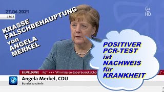 Angela Merkel quotPositiver PCRTEST ist Nachweis für Krankheitquot 27042021 [upl. by Nollad426]