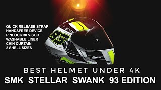 BEST HELMET UNDER 4000  SMK STELLAR 93 Edition  Pinlock 30 Visor  Steelbird Handsfree Install [upl. by Ozkum]