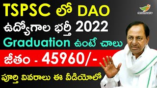 TSPSC DAO Recruitment 2022 in Telugu  Salary How to Apply Telangana Govt Jobs 2022 [upl. by Bil713]