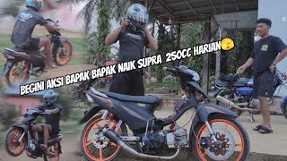 tes jalan Supra mama 250cc buat ke pasar‼️ ini terlalu liar buat ke pasar😌 [upl. by Zoldi]