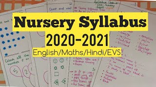 Nursery Syllabus session 202021Nursery class syllabus worksheets 2020 [upl. by Ivgnout]