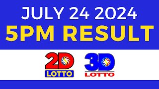 5pm Lotto Result Today July 24 2024  PCSO Swertres Ez2 [upl. by Hinda]