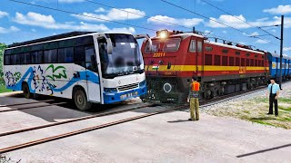 BUS VS TRAIN  STOPS THE TRAIN  Train simulator 2024 [upl. by Aned122]