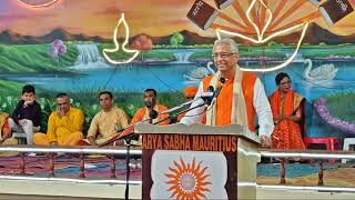 National Diwali Celebrations au siége del lArya Sabha Mauritius  discourse del Pravind Jugnauth [upl. by Manup]