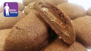 Biscotti frollini al cacao con cuore morbido di Nutella [upl. by Cathe745]