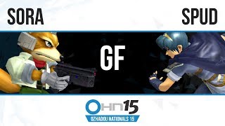 OHN15  Sora vs Spud  SSBM Singles  GF [upl. by Neelehtak]