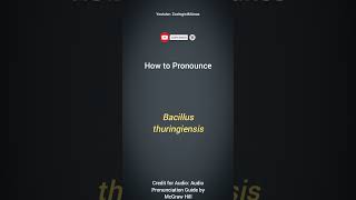 Bacillus thuringiensis Pronunciation  Microbiology Pronunciation Guide  Microbial Nomenclature [upl. by Orna]