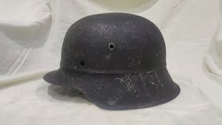 VERY RARE German WW2 M42 BEADED STAHLHELM Luftschutzpolizei Helmet  Unboxing amp Review [upl. by Lareneg617]