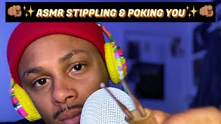 🤩✨🎙️ASMR STIPPLING amp POKING YOU WITH BRUSH SOUNDS 🤩✨🎙️ [upl. by Lagasse]