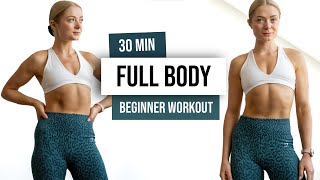 30 MIN FULL BODY HIIT Workout For Beginners  No Equipment No Repeat Home Workout [upl. by Ananna124]