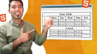 Advance HTML tutorial  How to create a School TimeTable in HTML in Hindi [upl. by Nimajeb]