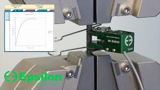 Highstrength steel tensile test  short specimen Epsilon Technology  Model 3442 extensometer [upl. by Lawson]