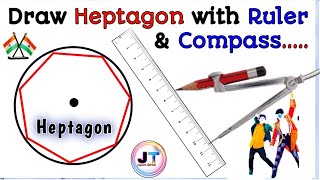 HEPTAGON  Construct a Heptagon Draw a Heptagon with Ruler and Compass  make a Heptagon [upl. by Earahc]