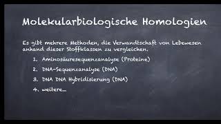 Molekularbiologische Homologien [upl. by Dominik292]