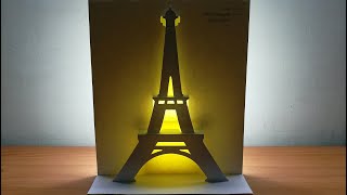 Eiffel Tower Card｜Origami｜Paper Art｜Pop Up Design｜Paper Craft｜Kirigami｜艾菲爾鐵塔卡片 [upl. by Rosmunda177]