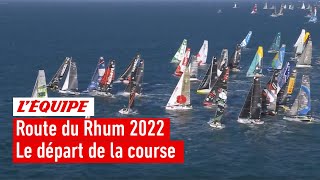 Voile  Route du Rhum 2022  Le départ et les premières minutes de course [upl. by Miner]