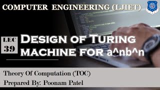 Lecture39Desing TM for anbn   Theory of Computation  Computer Engineering [upl. by Weig]