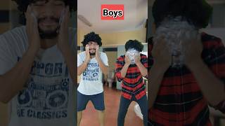 Girls vs Boys 😂 while doing face wash comedy comedyvideo shorts youtubeshorts funny funnyvideo [upl. by Htiekal580]