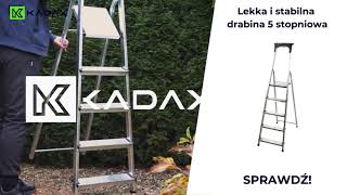 KADAX Drabina aluminiowa domowa z półką 5 125kg [upl. by Sivat]