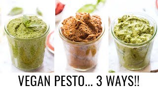 BEST VEGAN PESTO RECIPES  3 different flavors [upl. by Seward]