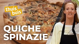 ThuisKoken  Spinazie quiche met feta maken [upl. by Adok]