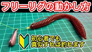 フリーリグの動かし方（セッティング、アクション、バイト率UPさせるコツ） [upl. by Shevlo]