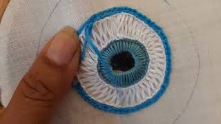 Kutch Embroidery Tutorial for Beginners Embroidery of Gujarat Turkish Eye Part 2 [upl. by Perrie]