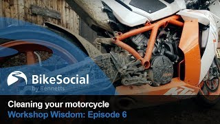 How to thoroughly clean your motorcycle  Workshop Wisdom Episode 6  BikeSocial [upl. by Neelac]