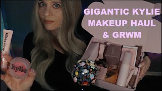 ASMR Gum Chewing HUGE Kylie Makeup Haul amp GRWM  Whispered [upl. by Lotsyrc]