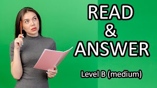 Reading Comprehension Practice with answers  Level B medium  Easy English Lesson [upl. by Sarette]