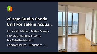 26 sqm Studio Condo Unit For Sale in Acqua Private Residences Makati Meto Manila [upl. by Llennor]