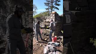 Fireplace Restoration Outdoor Fireplace construction diy relaxing [upl. by Sivia]