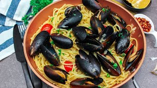 Quick Mussel Scampi Pasta Recipe  Featuring Michelangelo 12 Piece Copper Set  Episode 344 [upl. by Anola]