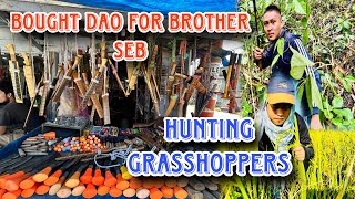 Bought DAO for Sebnagafamily7 brother  Went to hunt grasshoppers at paddy field in Village [upl. by Giuliana]