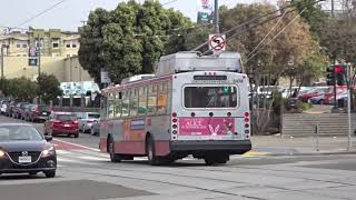 Trolleybuses TracklessTrolleys in San Francisco 2018 [upl. by Zamir107]