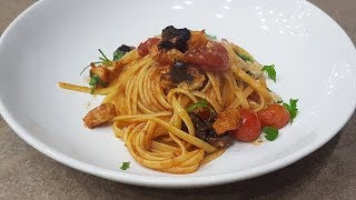 LINGUINE PESCE SPADA E POMODORINI  FoodVlogger [upl. by Llennor]