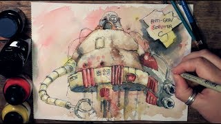 How to paint Warhammer concept art like John Blanche [upl. by Daney370]