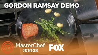 Gordon Ramsay Demonstrates How To Cook Filet Mignon  Season 6 Ep 1  MASTERCHEF JUNIOR [upl. by Eugenle827]