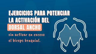 Ejercicios para potenciar la activación del dorsal ancho sin activar en exceso el bíceps braquial [upl. by Aneled]