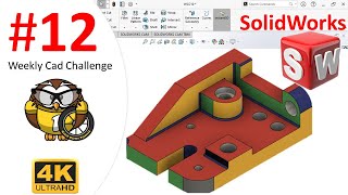 Weekly CAD Challenge 12  solidworks [upl. by Nylrehc337]