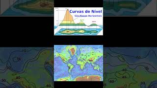 Curvas de nível Mapa topográfico Crosta terrestre [upl. by Eatnuahc]