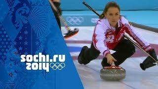 Womens Curling  Round Robin  Russia v USA  Sochi 2014 Winter Olympics [upl. by Spiegel]