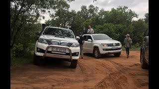 De Wildt 4x4 Trail In Slippery Conditions  Amarok and Fortuner Full Video [upl. by Adnilreb]