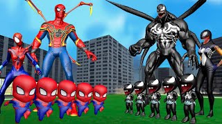 FAMILY IRON SPIDERMAN VS FAMILY VENOM V2  LIVE ACTION STORY [upl. by Frear]