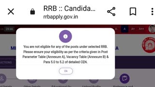 You are not eligible for any of the posts under selected RRB [upl. by Selemas]