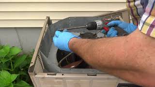 HVAC old condenser fan motor change out [upl. by Anneiv]