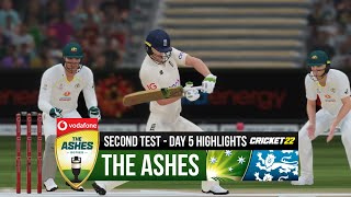 The Ashes  2nd Test  Day 5 Highlights  Cricket 22 Gameplay [upl. by Patrich]