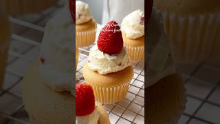 Strawberry Cupcakes cream cheese frosting shorts strawberrycake strawberrycupcakes recipe [upl. by Assenal746]